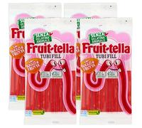 4X Fruittella Tubi Fill Caramelle Stick al Gusto di Fragola Ripiene con Succo di Frutta, Vegan, 125g