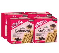 4X Galbusera Bisco Barretta Barretta di Cereali Croccanti e Cioccolato Fondente Extra 230g