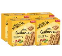 4X Galbusera Bisco Barretta Barretta di Cereali Ricca di Proteine con Mirtilli Rossi 180g