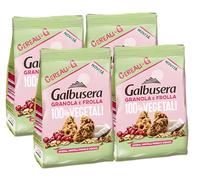 4X Galbusera Cereali G, Biscotti Frollini di Granola e Frolla 100% Vegetali con Avena, Mirtilli Rossi e Cocco, 280g