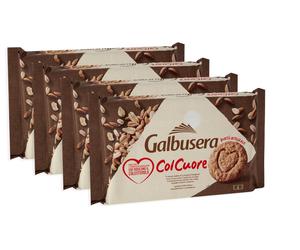 4X Galbusera Col Cuore Biscotti Integrali Frollini con Fibre di Cereali 300g