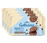 4X Galbusera Magretti Biscotti Frollini con Cacao e Gocce di Cioccolato Senza Latte e Uova 260g