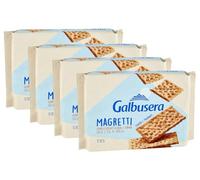 4X Galbusera Magretti Cracker a Basso Contenuto di Grassi Saturi, Semplicemente Acqua e Farina Leggeri e Fragranti 380g