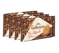 4X Galbusera Più Integrali Biscotti Frollini Integrali, 6 Monoporzioni da 55g, con Farine 100% Integrali, 11% di Fibre, Biscotti per Colazione e Merenda 330g