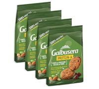 4X Galbusera Protein-G Biscotti Integrali con Gocce di Cioccolato, Fiocchi di Avena e Mandorle 280g