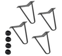 4x Gambe Piedi Tavolo Piedini Mobili Divano 15cm Metallo Design Moderno Grigio