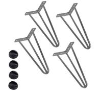 4x Gambe Piedi Tavolo Tavolino Mobili Sgabello 36cm Metallo Design Moderno Grigi