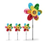 4x Girandola fiore puntale per aiuole da giardino per bambini spaventa passeri