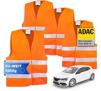 4x giubbotti di sicurezza giubbotto antiforatura EN471 2021 giubbotto antinfortunistico, autovettura, giubbotto di sicurezza, giubbotto catarifrangente arancione per auto, auto, camion (4x)