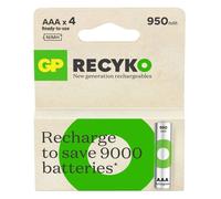 4X GP ReCyko AAA 950mAh NiMH Batterie Ricaricabili Beige Pack