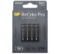 4x GP ReCyko Pro AAA Batteria Ricaricabile NiMH 800mAh Micro LR03 LR3 1,2V