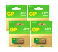 4x GP Ultra Batteria 9V Alkaline 6LR61 Lunga Durata Power Block