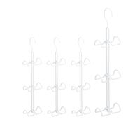 4x Gruccia multipla con 6 ganci portaborse bianca cinture organizer accessori