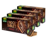 4X Gullon Choco Tablet Biscotti Croccanti Ricoperti con Strato di Cioccolato Fondente 150g [4 Confezioni]