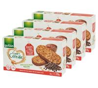 4X Gullon Cuor di Cereale Biscotti con Avena e Gocce di Cioccolato Ripieni di Crema al Cioccolato 220g [4 Confezioni]