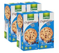 4X Gullon Digestive Avena Cioccolato Biscotto Integrale con Avena, Frumento e Gocce di Cioccolato Fondente, Alto Contenuto di Fibra 250g