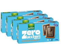 4X Gullon Zero Zuccheri Aggiunti Choco Tablet Biscotti Ricoperti con strato di Cioccolato Fondente senza Zuccheri Aggiunti 150g