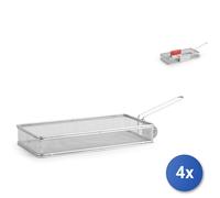 4x H&h Cestini Per Fritto Inox 18/8 Borghese 27x13x4 Cm Pentole