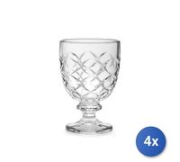 4x H&H Confezione 6 calici Bilbao in vetro lavorato trasparente cl 22