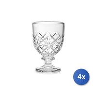 4x H&H Confezione 6 calici Vienna in vetro lavorato trasparente cl 22