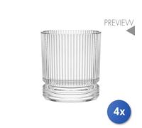 4x H&H Confezioni 6 bicchieri Lenox in vetro rigato cl 36