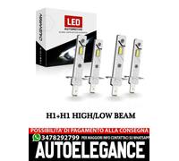4x H1 + H1 Super Bright LED Faro High Low Beam Combo Kit 6000K Bianco