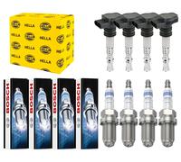 4x Hella Bobina + 4x Bosch Candela Super 4 Adatto A per Honda Accord (VII) CL