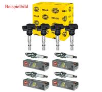 4x Hella Bobina + 4x NGK Candela Laser Platinum per Audi A4 Avant 8E5 B6 2.0