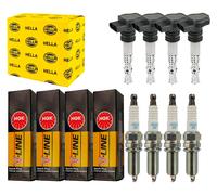 4x Hella Bobina + 4x NGK Candela V-Line per Audi Tt 8N3 1.8 T VW Golf IV 1J1