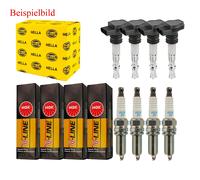 4x Hella Bobina Accensione + 4x NGK Candela V-Line per Audi Tt 8N3 1.8 T VW