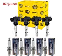 4x Hella Bobina Accensione + Beru Candela di per Audi A4 8EC B7 2.0 VW Passat