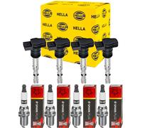 4x Hella Bobina Accensione + Champion Candela per Audi Tt 8N3 1.8 T. VW Golf IV