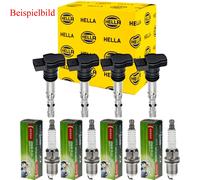 4x HELLA Ignition Coil+DENSO Candela per Honda Civic VIII