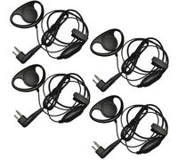 4x HQRP D Forma Auricolare Mani Libere Cuffie Ptt Microfono per Motorola Radio
