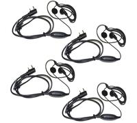 4x HQRP G Forma 2 Pin Auricolare Cuffie Ptt Mic per Kenwood Serie Radio