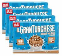 4X Il Granturchese Integrale, Biscotti Frollini Integrali con Gocce di Cioccolato in Confezioni Salvafreschezza per Colussi 340g