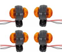 4x Indicatore Luci Laterali Led Arancione Lampada in Gomma Rimorchio Camion...
