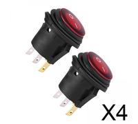 4x Interruttore a Bilanciere Tondo Universale con LED Integrato