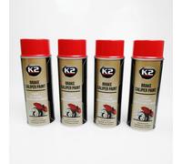 4x K2 Vernice Pinza Freno Rosso 400ml L346CE Spray Contenitore