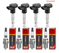 4x Kamoka Bobina Accensione + Candela Champion Spark per Dacia Duster di Ks _