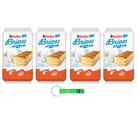 4x Kinder Brioss Latte - Morbido Pan di Spagna con Ricca Farcitura al Latte - Confezione da 280g - Ogni confezione contiene 10 Merende