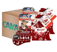 4X Kinder Maxi Mix, Calza della Befana + Sacchetto Happy Snack Regalo con 10 pezzi: Kinder Cioccolato, Cereali, Bueno e Maxi 290gr con Portachiavi CAIYA®