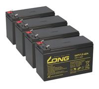 4X Kung Long VDS WP7.2-12A F1, 12V, 7.2 Ah Batteria Blei AGM 4.8mm Faston