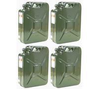 4x Lamiera Acciaio Tanica 20 Litro Verde Oliva Benzina Diesel Verde