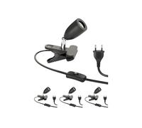 4x lampada a pinza LIK interruttore nero opaco 1x E27 max. 60W