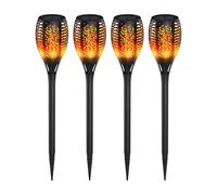 4X LAMPADA DA GIARDINO SOLARE TORCIA LUCE ESTERNO EFFETTO FUOCO PICCHETO LED