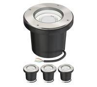 ledscom.de 4 pezzi lampada da incasso a pavimento BOFU per esterni orientabile in acciaio inox IP67 150mm Ø incl. lampada LED GU10 630lm bianco caldo