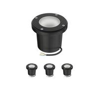 4x lampada da incasso a terra BOFU per esterni IP67 orientabile nera rotonda
