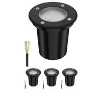 4x lampada da incasso a terra BOLI per esterni IP67 nero rotonda 108mm Ø 1x [EEK: F]