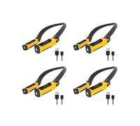 4X Lampada da Lettura USB Ricaricabile, Lampada da Collo per Libri, 2 Livelli di Luminosità, Bracci Pieghevoli per Leggere, Campeggio, Riparazione
